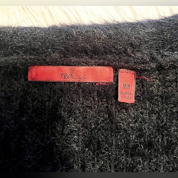 BKE Red by Buckle Black Fuzzy Cardigan SZ M - Picture 5 of 5